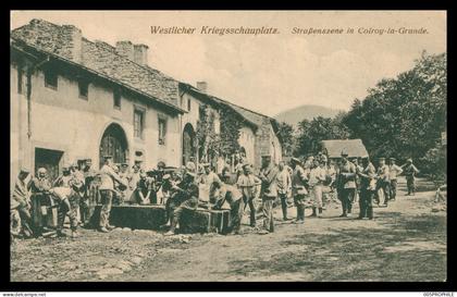 CP ALLEMANDE * COLROY LA GRANDE * STRASSENSZENE IN COLROY LA GRANDE * ANIMÉE * SCÈNE MILITAIRE * 1916