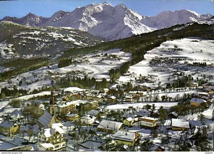 CPSM Combloux vue generale aerienne au fond le Mont Blanc