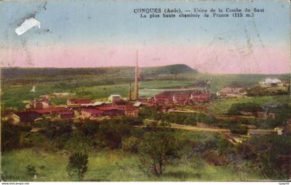 CPA Conques Usine de la Combe du Saut La Plus Haute Cheminee de France