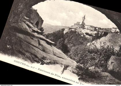 CPA Contes Environs de Nice excursions en Tram Pont du Riou