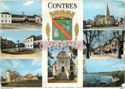 CPM Contres Loir et Cher La halle L'Eglise Fontaine Javalet