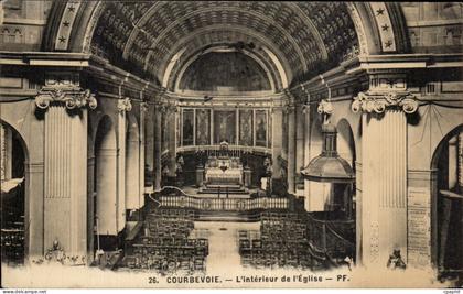 CPA Courbevoie L'Interieur De l'Eglise