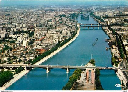 CPM Courbevoie Levallois (Hauts de Seine) Vue aeirnne sur les ponts de Courbevoie Levallois et d'Asn