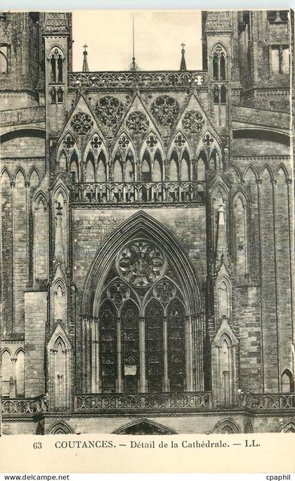 CPA Coutances Detail de la Cathedrale