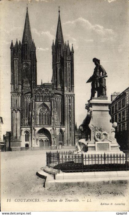 CPA Coutances Statue de Tourville