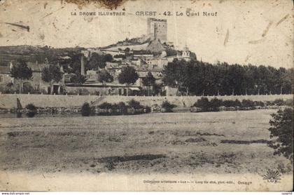 CPA La Drome illustree Crest le Quai Neuf