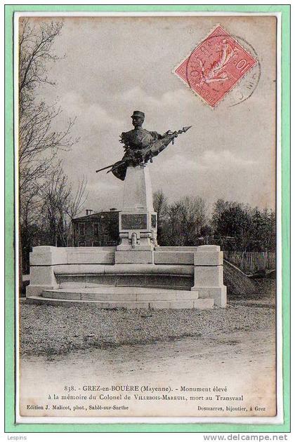 53 - GREZ en BOUERE --  Monument élevé à...
