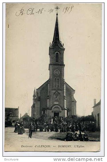 cpa DAMIGNY domigny - eglise BELLE ANIMATION