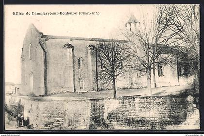 CPA Dampierre-sur-Boutonne, Église de Dampierre-sur-Boutonne et son enceinte en pierre