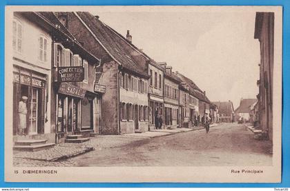 CPA BAS-RHIN (67) - DIEMERINGEN - RUE PRINCIPALE