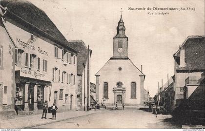 FRANCE - Souvenir de Diemeringen - rue principale - auguste bruderer - CPA