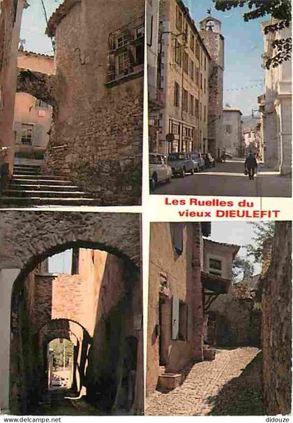 Carte Postale - 26 - Dieulefit - Les ruelles du Vieux Dieulefit - Multivues - Automobiles - Vieilles pierres - Flamme Po