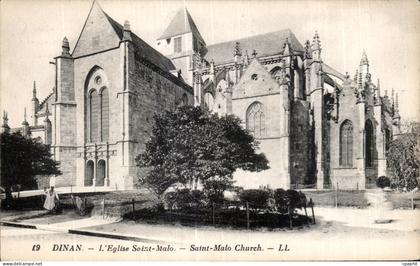 CPA Dinan L eglise Saint Malo Saint Malo Church