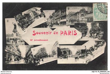 AQZP6-0422-75 - PARIS - Souvenir de Paris - IIIe arrondissement