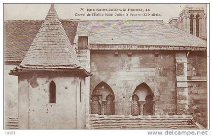 Dép 75 - Q913 - Paris - Arrondissement: 05 - Rue Saint Julien le Pauvre, 11 - Chevet de l´église  - bon état général
