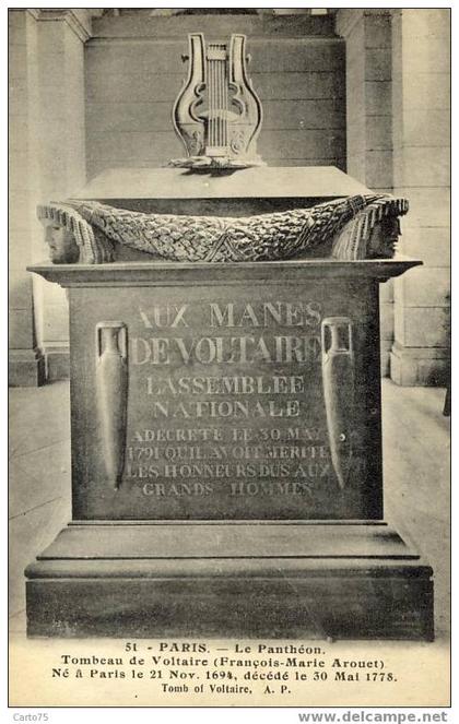 PARIS 06 - Tombeau de Voltaire au Panthéon - Philosophe