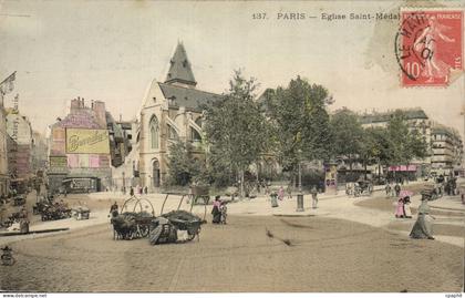 Paris CPA Eglise Saint Medard