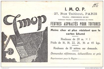 75-PARIS 09- RUE TAITBOUT, I.M.O.P , PUBLICITE POUR TOITURES