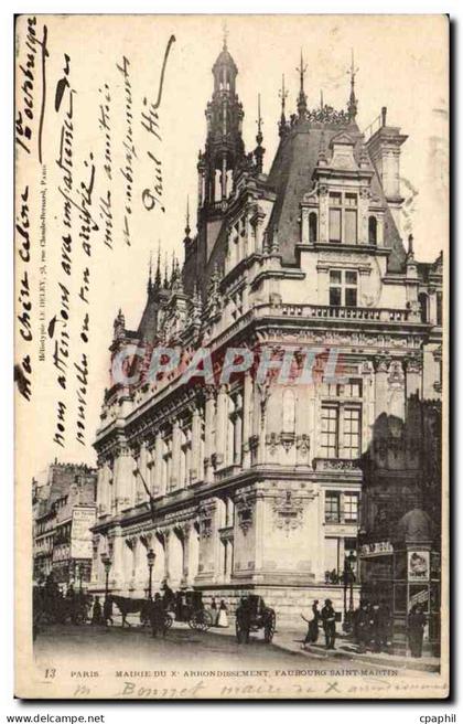 Paris 10 - Mairie de X arrondissement - Faubourg Saint Martin CPA -