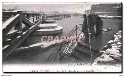 Paris 11 - Crue de la Seine - Paris Inonde - Pont de l'Escalade pres la Bastille - CPA