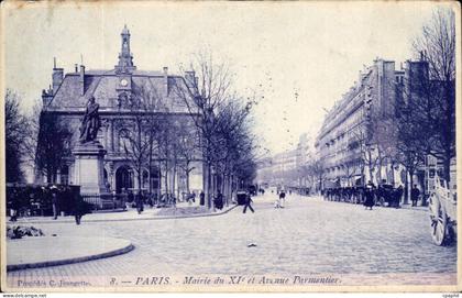 Paris - 11 - Mairie du 11e et Avenue Parmentier - CPA