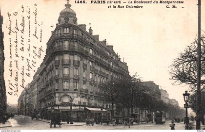 paris - 14 ème arrondissement - le boulevard de montparnasse et la rue delambre