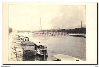 Paris - 15 - Vue Vers Tour d'Eifel - Bateau - Seine - Belle Jardiniere - CPA