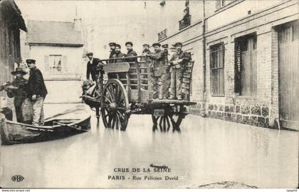 Paris - 16 - La Grande Crue de la Seine Janvier 1910 - Rue Felicien David - CPA