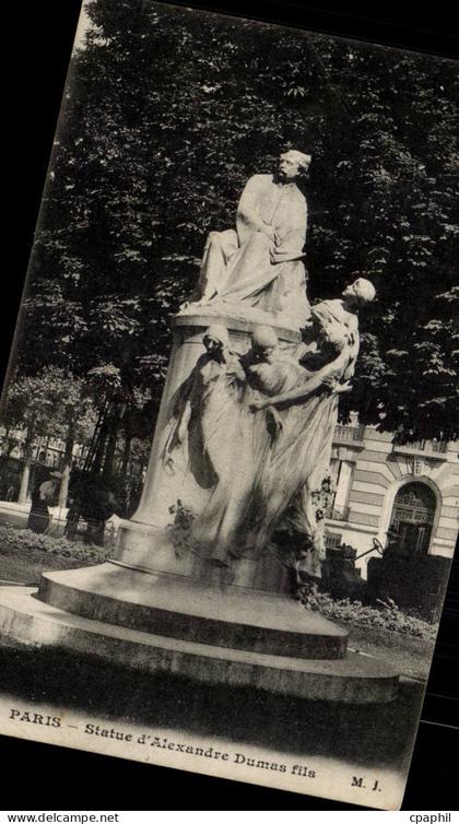 Paris - 17 - Statue d'Alexandre Dumas fils - CPA