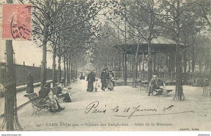 PARIS arrondissement 17  square des batignolles allée de la musique