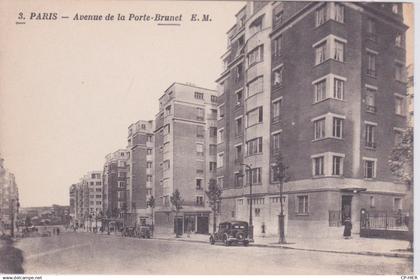 75 - PARIS 19° ARRONDISSEMENT  AVENUE DE LA PORTE DE BRUNET - LES NOUVEAU QUARTIER ANCIENNE AUTOMOBILE