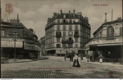 75 - PARIS - arrondissement 19 - rue Rebeval et boulevard de la Villette - Tout Paris - Entreprise Simon LEVY