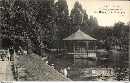 Paris - 19 - Buttes Chaumont - Le Kiosque a Musique - CPA