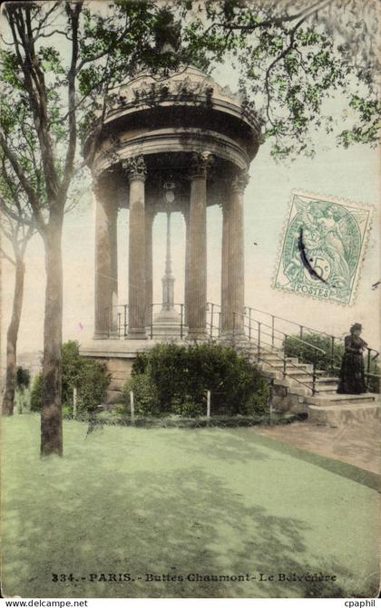 Paris - 19 - Parc du Buttes Chaumont - Le Belvedere - CPA