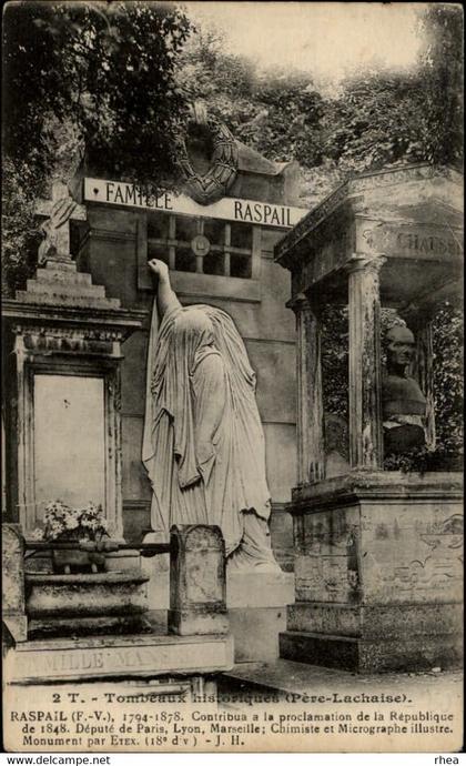 75 - PARIS - arrondissement 20 - cimetière du Père Lachaise - tombe de Raspail