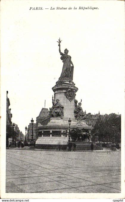 Paris CPA Statue de la Republique