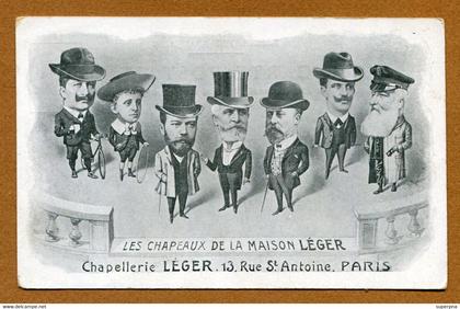 PARIS 04 (75) :  " CHAPELLERIE " LEGER " , 13 RUE SAINT-ANTOINE "