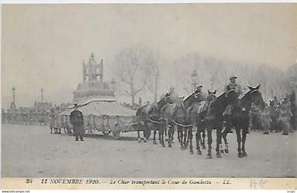 CPA Paris 11 Novembre 1920 Le Char transportant le coeur de Gambetta