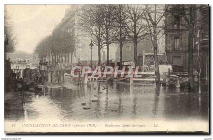 Paris CPA Inondations de Paris 29 janvier 1910 Boulevard Saint Germain