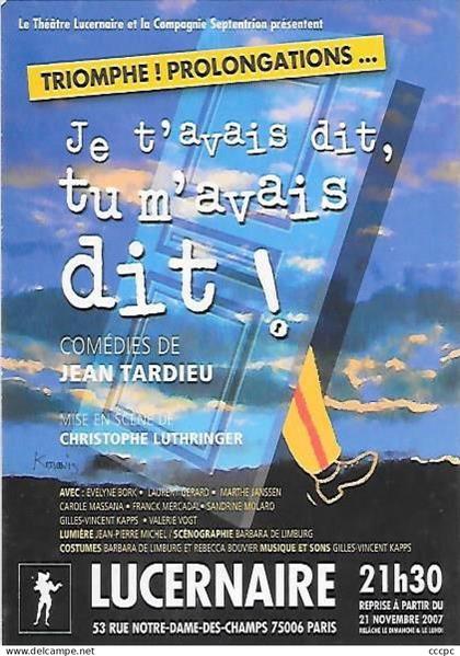CPM Théâtre Le Lucernaire à Paris 06 - carte publicitaire