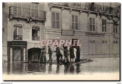Paris 16 - Inondations de Paris - Janvier 1910 - Radeau Quai de Billy - CPA