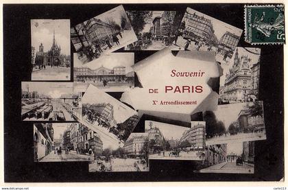 75 - B19827CPA - PARIS - ARR. 10 - souvenir de paris 10e arrondissement - Très bon état - PARIS