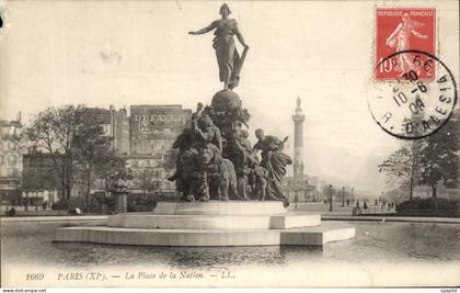 Paris - 11 - La Place de la Nation CPA