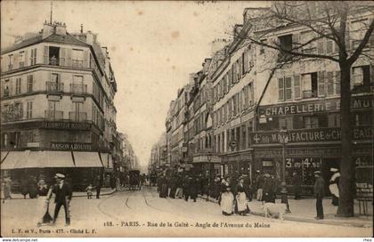 75 - PARIS - arrondissement 14 - rue de la Gaité - avenue du Maine - chapellerie
