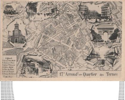 X19-75) PARIS 17° ARRONDISSEMENT - QUARTIER DES TERNES  - ( 2 SCANS )
