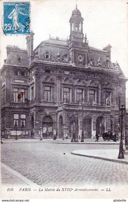 75 -  PARIS 18 - la mairie du XVIII ° arrondissement