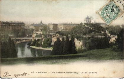 Paris - 19 - Buttes Chaumont - Belvedere CPA
