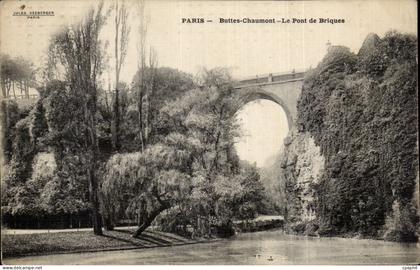Paris - 19 - Buttes Chaumont - Le Pont de Briques - CPA