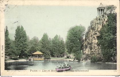 Paris - 19 - Lac et Roches de Buttes Chaumont - CPA