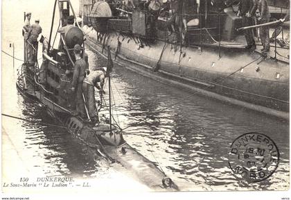 Carte postale ancienne de DUNKERQUE  (SOUS MARINS) - le sous marin " Le Ludion "